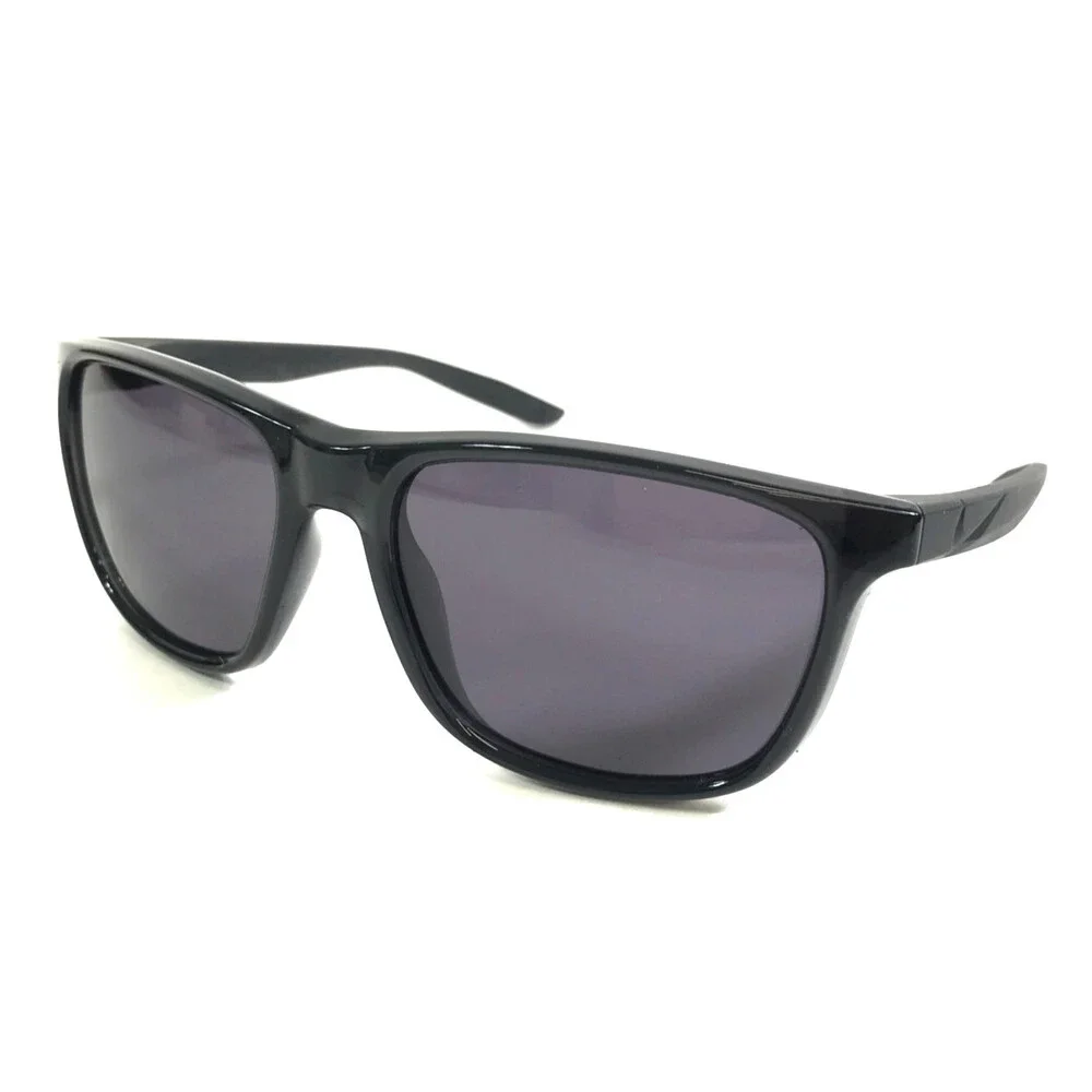 Nike Sunglasses FLIP ASCENT DJ9930 010 Shiny Black Frames Wrap with Gray Lenses